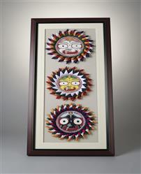 Orissa Pattachitra-Off-white-Canvas, Polly Cotton, Mdf Bord, Fibre Frame-Pattachitra & Pipili Chandua (applique) Wall Hangi